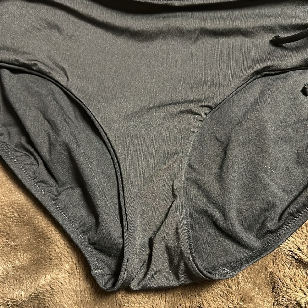 ATHLETA Adjustable Side Tie Black Bikini Bottoms Sz Large - Picture 6 of 6